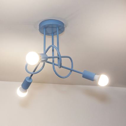 Přisazený lustr OXFORD 3xE27/15W/230V modrá