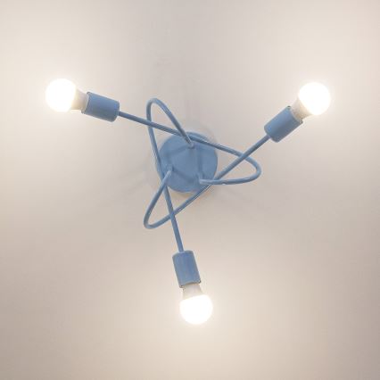 Přisazený lustr OXFORD 3xE27/15W/230V modrá