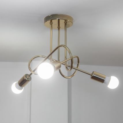 Přisazený lustr OXFORD 3xE27/15W/230V zlatá