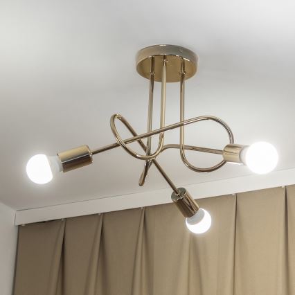 Přisazený lustr OXFORD 3xE27/15W/230V zlatá