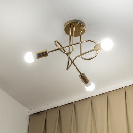 Přisazený lustr OXFORD 3xE27/15W/230V zlatá
