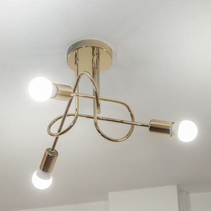 Přisazený lustr OXFORD 3xE27/15W/230V zlatá