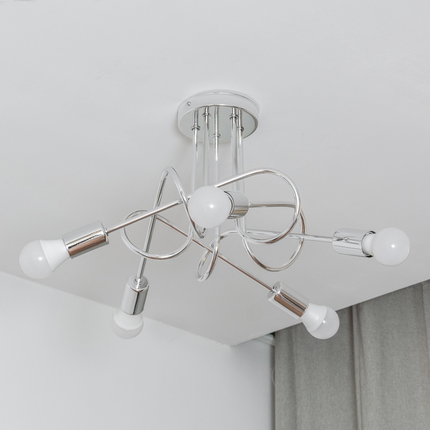 Přisazený lustr OXFORD 5xE27/15W/230V lesklý chrom