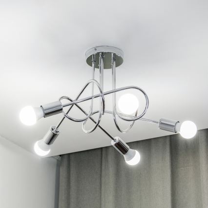 Přisazený lustr OXFORD 5xE27/15W/230V lesklý chrom