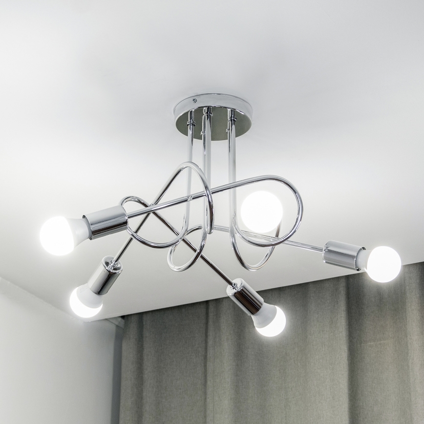 Přisazený lustr OXFORD 5xE27/15W/230V lesklý chrom