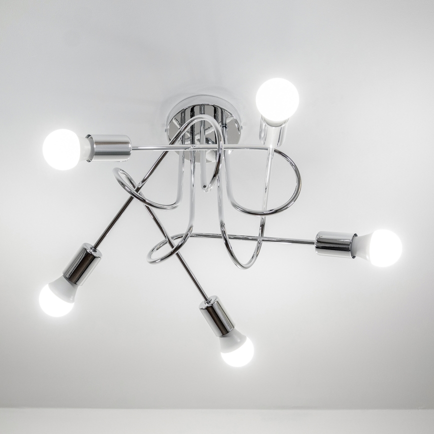 Přisazený lustr OXFORD 5xE27/15W/230V lesklý chrom