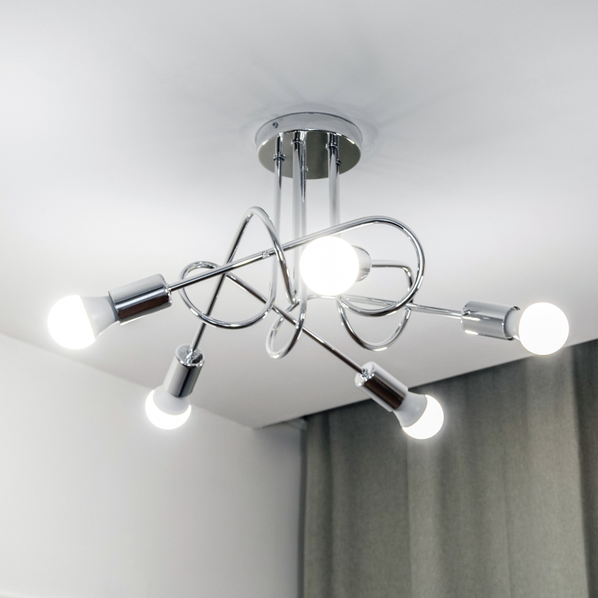 Přisazený lustr OXFORD 5xE27/15W/230V lesklý chrom