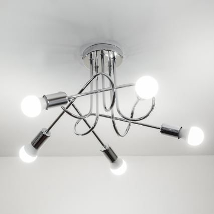 Přisazený lustr OXFORD 5xE27/15W/230V lesklý chrom