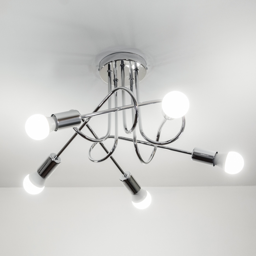 Přisazený lustr OXFORD 5xE27/15W/230V lesklý chrom