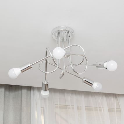 Přisazený lustr OXFORD 5xE27/15W/230V lesklý chrom