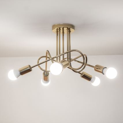 Přisazený lustr OXFORD 5xE27/15W/230V zlatá