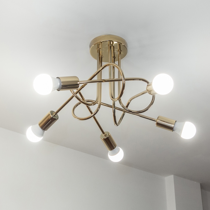 Přisazený lustr OXFORD 5xE27/15W/230V zlatá