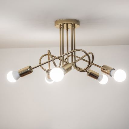 Přisazený lustr OXFORD 5xE27/15W/230V zlatá