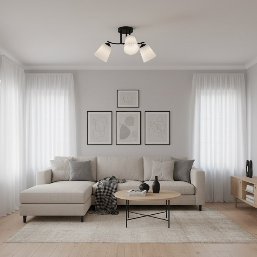 Přisazený lustr PAFOS 3xE27/15W/230V černá