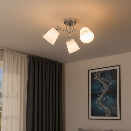 Přisazený lustr PAFOS 3xE27/15W/230V lesklý chrom