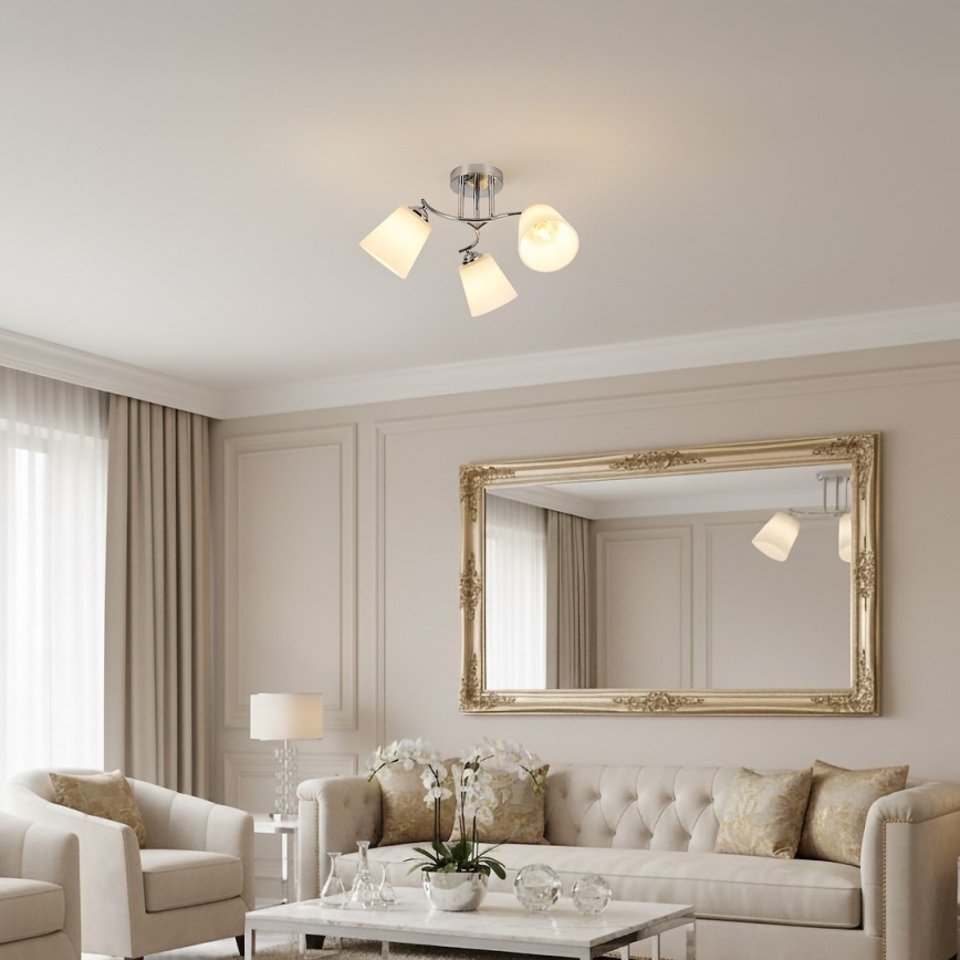 Přisazený lustr PAFOS 3xE27/15W/230V lesklý chrom