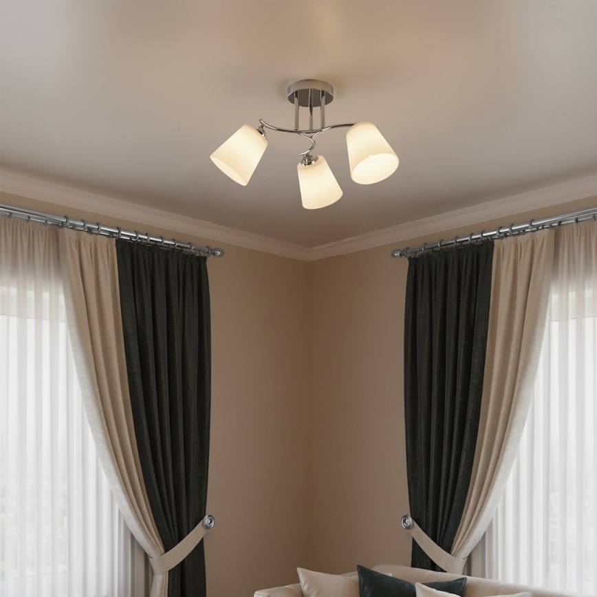 Přisazený lustr PAFOS 3xE27/15W/230V lesklý chrom