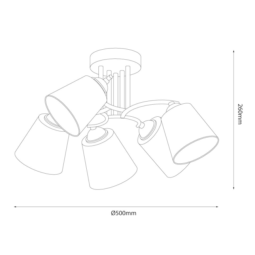 Přisazený lustr PAFOS 5xE27/15W/230V černá