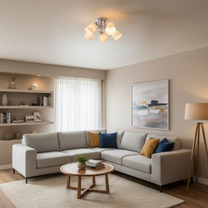 Přisazený lustr PAFOS 5xE27/15W/230V lesklý chrom