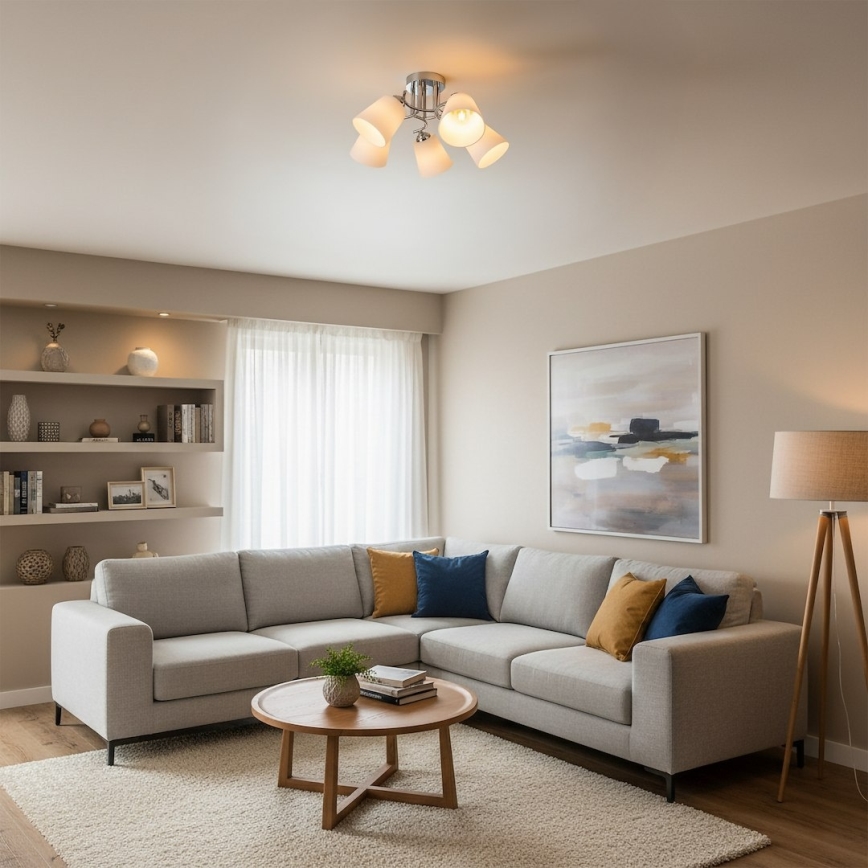 Přisazený lustr PAFOS 5xE27/15W/230V lesklý chrom