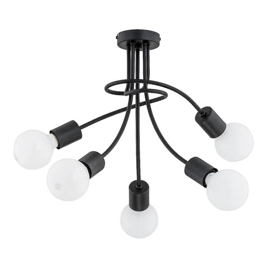 Přisazený lustr PLENA 5xE27/15W/230V černá
