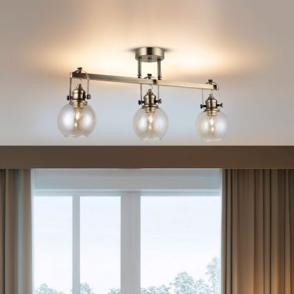 Přisazený lustr POLINO 3xE27/40W/230V bronzová