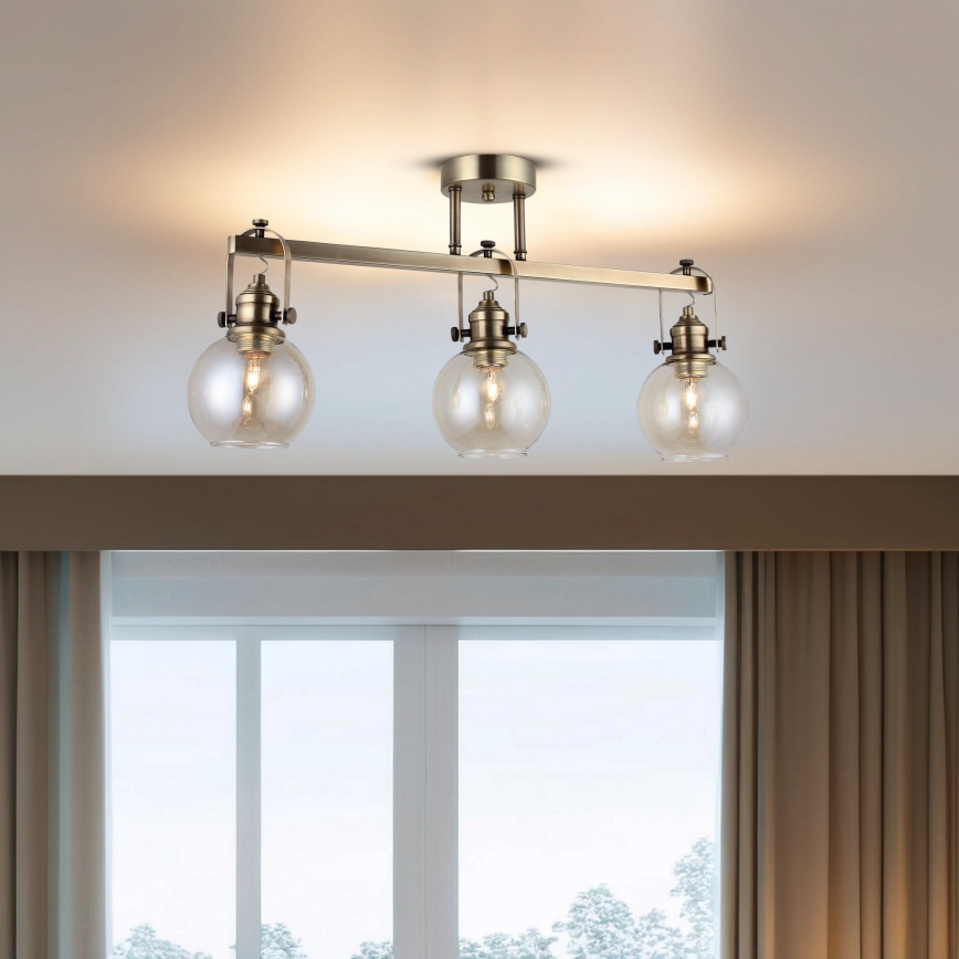 Přisazený lustr POLINO 3xE27/40W/230V bronzová