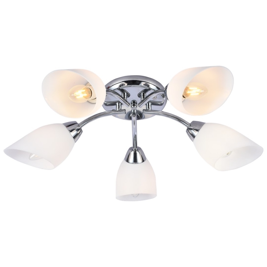 Přisazený lustr PORTOS 5xE14/10W/230V lesklý chrom