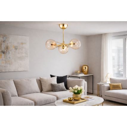 Přisazený lustr PRIMERY 5xE14/10W/230V zlatá