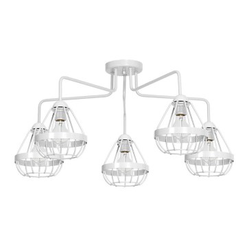 Přisazený lustr RING 5xE27/60W/230V pavouk bílý