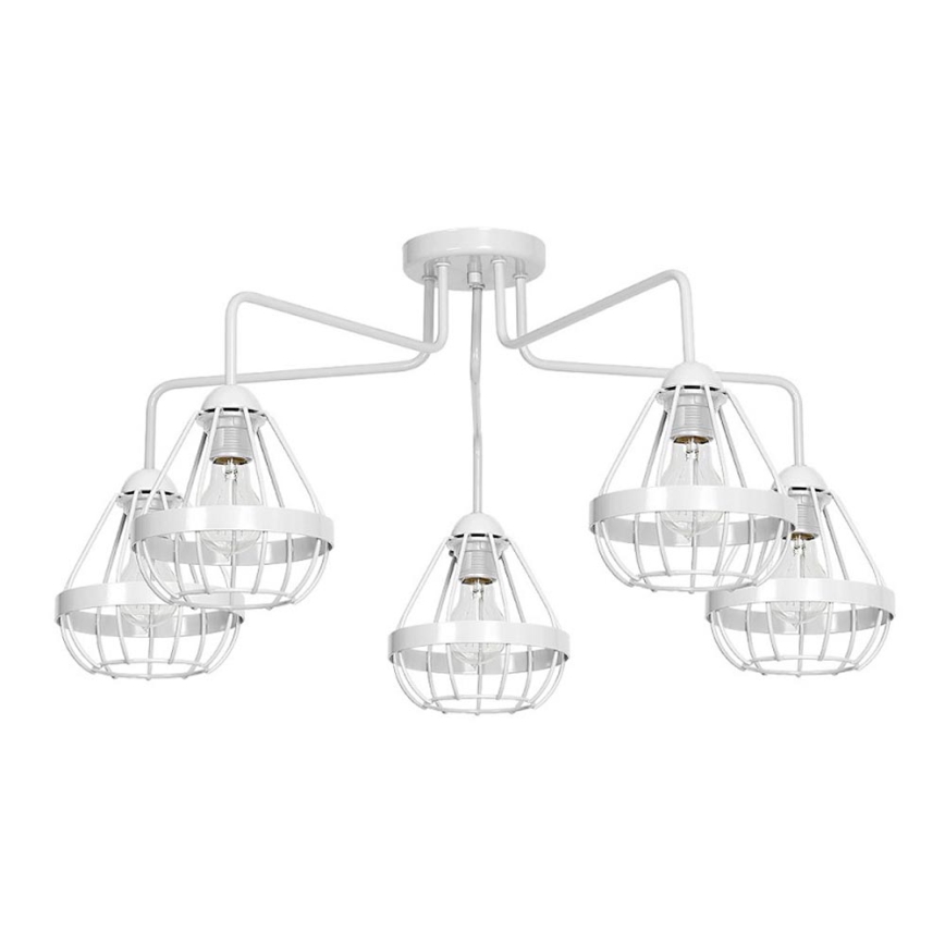 Přisazený lustr RING 5xE27/60W/230V pavouk bílý