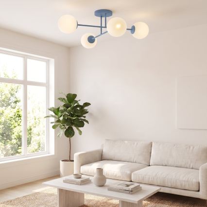 Přisazený lustr ROMA 4xE14/10W/230V modrá