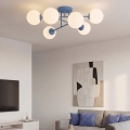 Přisazený lustr ROMA 6xE14/10W/230V modrá
