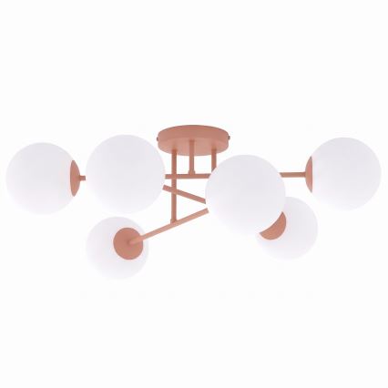 Přisazený lustr ROMA 6xE14/10W/230V růžová