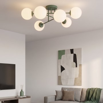 Přisazený lustr ROMA 6xE14/10W/230V zelená