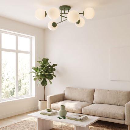 Přisazený lustr ROMA 6xE14/10W/230V zelená