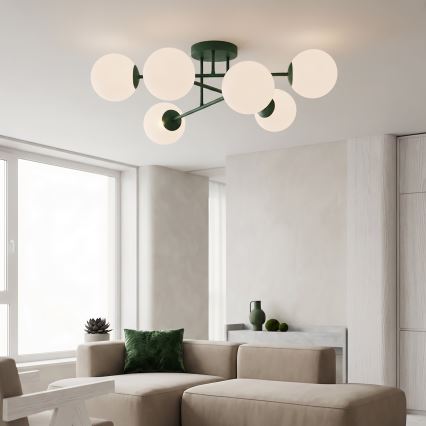 Přisazený lustr ROMA 6xE14/10W/230V zelená