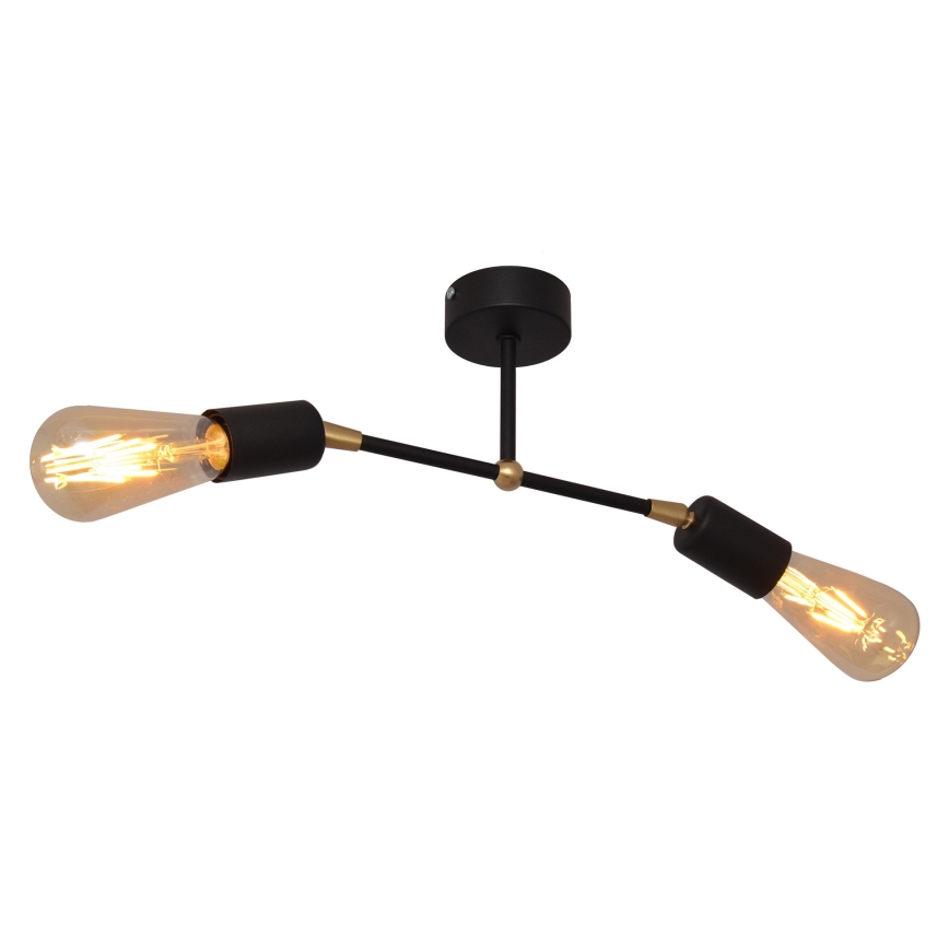 Přisazený lustr ROSETTE 2xE27/15W/230V černá/zlatá