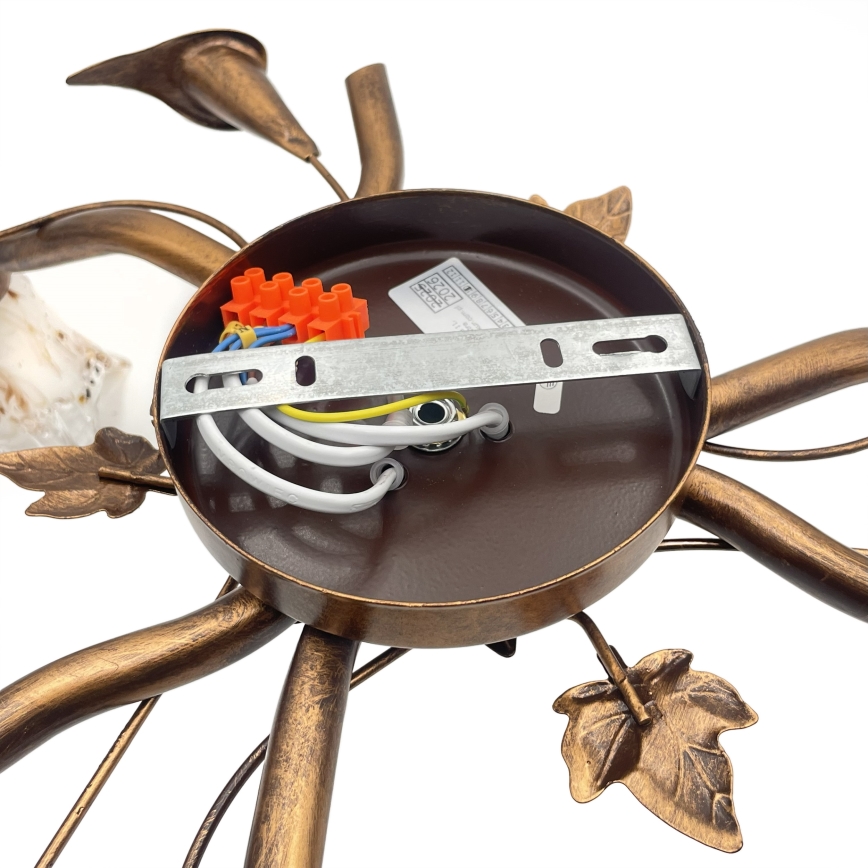 Přisazený lustr ROZETA 3xE14/40W/230V bronzová