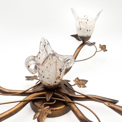 Přisazený lustr ROZETA 4xE14/40W/230V bronzová