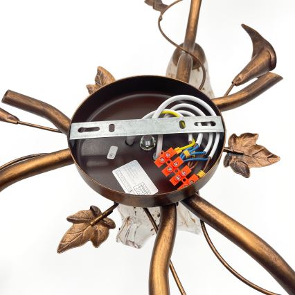 Přisazený lustr ROZETA 4xE14/40W/230V bronzová