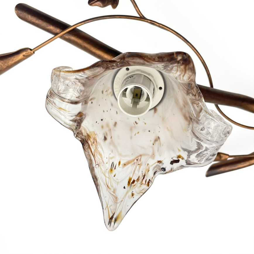 Přisazený lustr ROZETA 4xE14/40W/230V bronzová