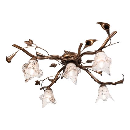 Přisazený lustr ROZETA 5xE14/40W/230V bronzová