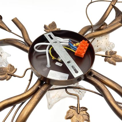 Přisazený lustr ROZETA 5xE14/40W/230V bronzová