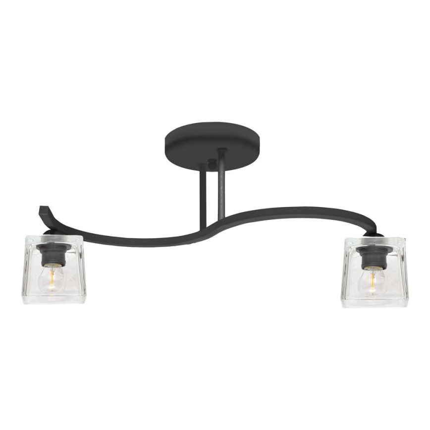 Přisazený lustr SANTOS 2xE27/15W/230V černá/čirá