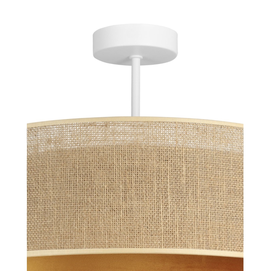 Přisazený lustr SARTA 1xE27/60W/230V pr. 45 cm měděná/juta