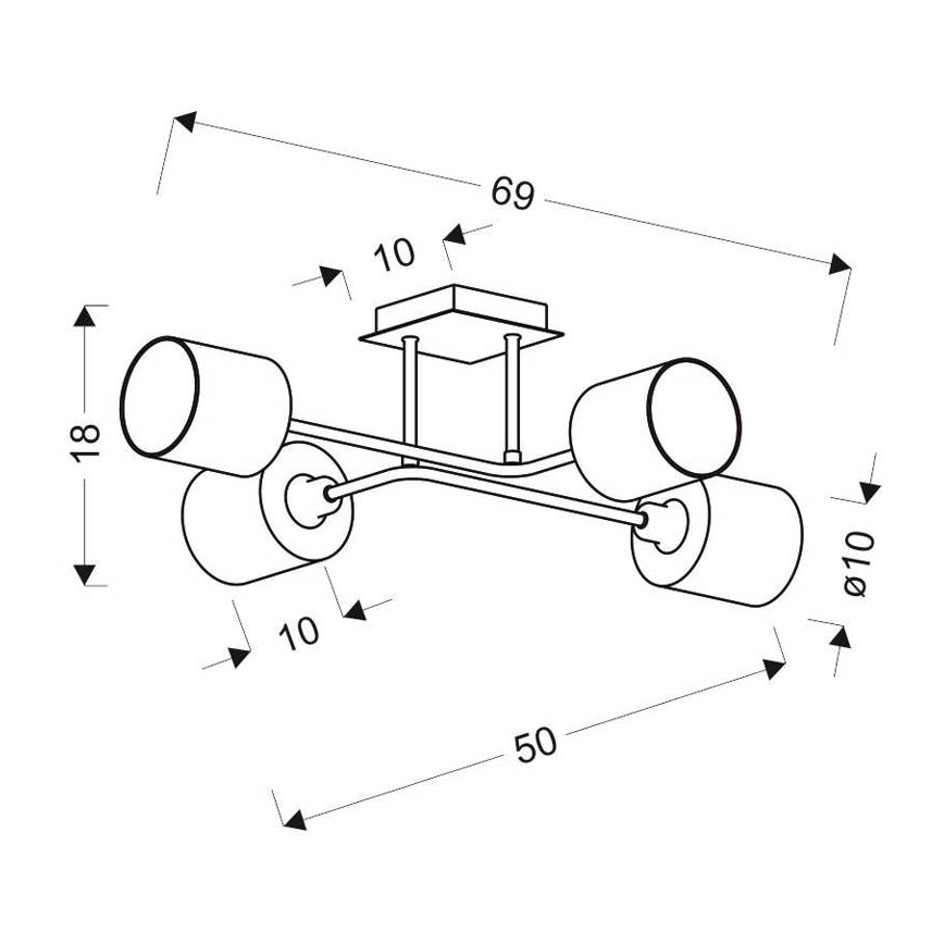 Přisazený lustr SAX 4xE14/40W/230V