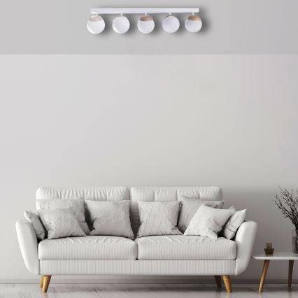 Přisazený lustr SFERA WOOD 5xE14/40W/230V
