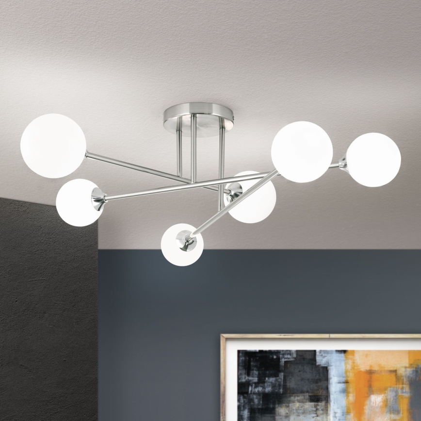 Přisazený lustr SNOWWHITE 6xG9/20W/230V pr. 84 cm matný chrom