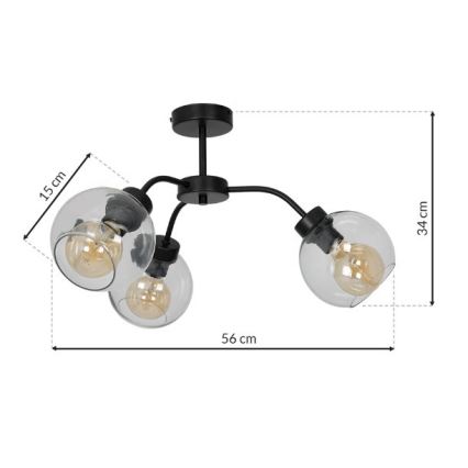 Přisazený lustr SOFIA 3xE27/60W/230V čirá